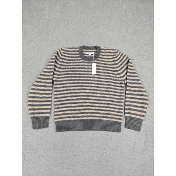 Outerknown‎ Sweater Womens XL Gray Striped Recycled Wool Crewneck Knit Pullover